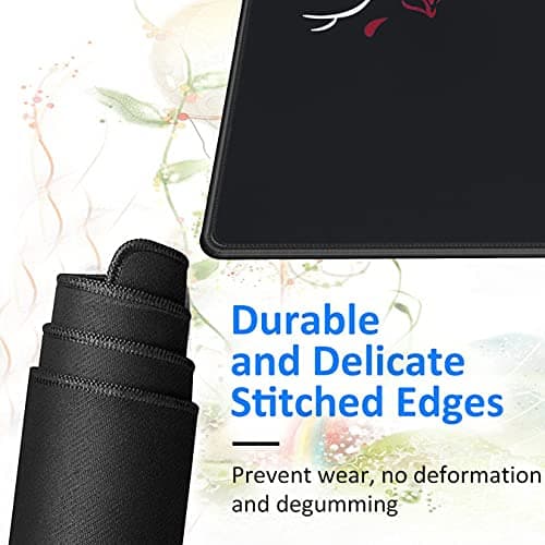 RiaTech Extra Large (900x400x2mm) Extended Gaming Mouse Pad, Computer Keyboard Desk Mat with Non-Slip Base and Stitched Edge Mousepad for Laptop/Home/Office & PC (Lovers Design) 5