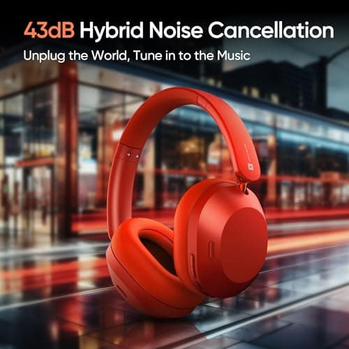 realme TechLife Studio H1 Over The Ear Over Ear Wireless Headphone with 70Hours Playtime 360° Spatial Audio, 40mm Drivers, 80ms Superlow Latency, 43 dB Adaptive ANC-Red 4