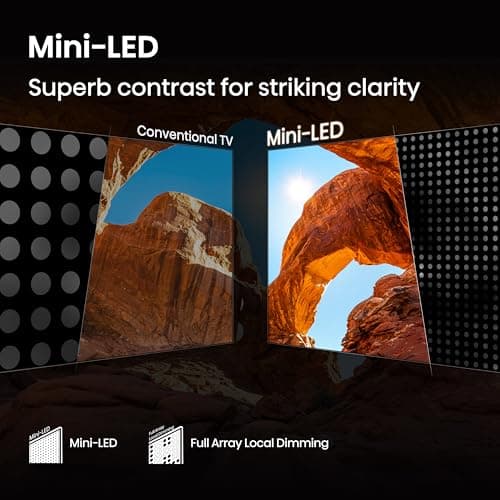 Hisense 139 cm (55 Inches) 4K QLED Mini LED Smart TV | 900 NITS Peak Brightness | 144Hz Game Mode | Dolby Vision IQ & Dolby Atmos | 2.1 CH 40W Speakers (Built-in Subwoofer) | VIDAA OS | 55U7Q (Black) 3