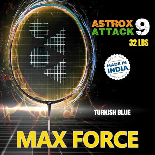 Yonex Badminton Racquet Astrox Attack 9 Turquoise Green G4 4U(80GMS-32LBS)(Made in India), Graphite 2