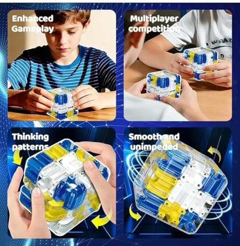 BYKOINE 3D Maze Cube Ball Puzzle Game – Labyrinth Brain Teaser Toy for Kids & Adults 3D Labyrinth Puzzle Ball – Brain Teaser Maze Game for Logical Thinking & Focus (Multicolor) 4