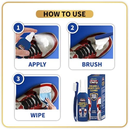 Cherry Blossom Sports Shoe Cleaner With Free Brush - 75Ml | Cleans All Non-Leather Shoes In Minutes, White 5