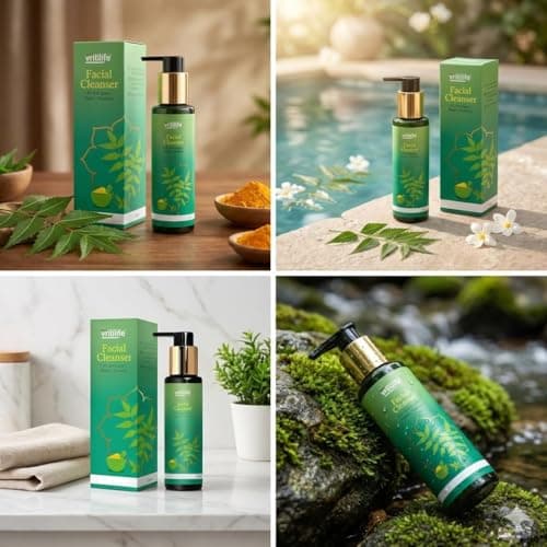 HILLCRAFT Ayurvedic Facial Cleanser with Neem, Turmeric & Camphor Oil – Deep Cleanse, Natural Glow – No Parabens, Sulfates – For All Skin Types – 100ml (Men & Women) 4