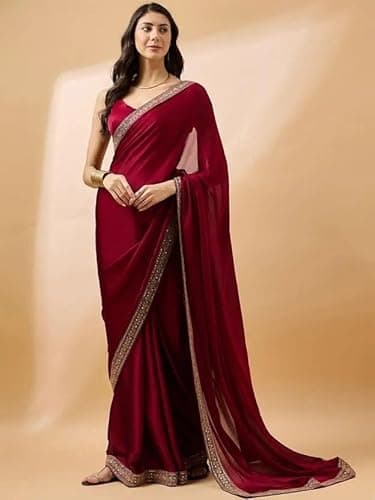 Vragi Womens Woven Printed Art Silk Saree with Unstitched Blouse Material (RADHA MAROON_G_#HC) 2