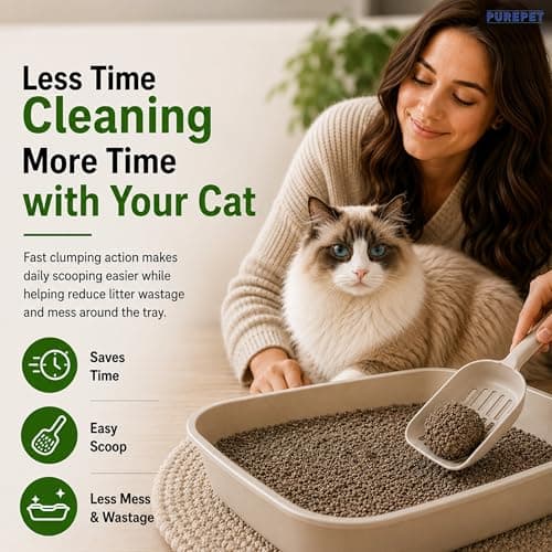 Purepet Cat Litter for All Breeds 5kg | Lavender Fragrance | Pet Friendly | Litter Tray Refill 5