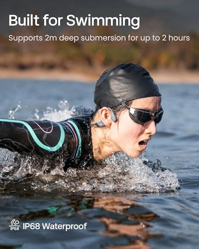 SHOKZ Openswim Pro Bone Conduction Sports Headphones,Ip68 Waterproof Open Ear Wireless Earphones With Bluetooth 5.4, 32Gb Of Mp3 Storage, Noise Canceling Mics, 9H Playtime For Running, Swimming-Grey 3