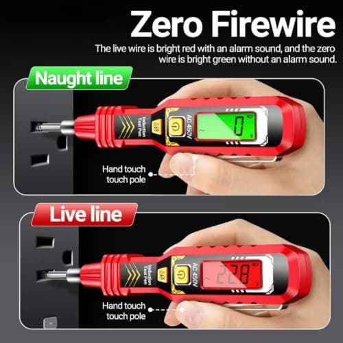 XEWOi Digital Multimeter Tester, 2-in-1 Voltage Tester Pen with LCD Display, Non-Contact AC 450V Electrical Tester with Dual Head & Slotted Screwdriver, LED Light, Buzzer Alarm (Battery Not Included) 3