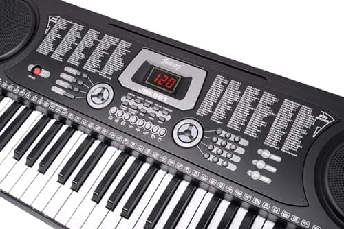 JUAREZ Octavé JRK661 61-Key Electronic Keyboard Piano with LED Display | Adapter | Key Note Stickers | Mic |Music Sheet Stand | 255 Rhythms | 255 Timbres | 24 Demos | 8 Percussions 5