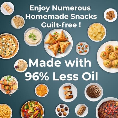 Pigeon Healthifry Digital Air Fryer, 360° High Speed Air Circulation Technology 1200 W with Non-Stick 4.2 L Basket 4