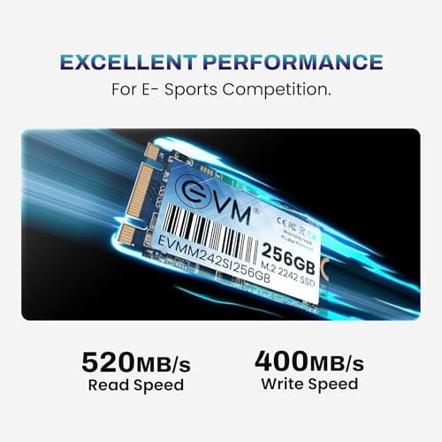 EVM 256GB M.2 SATA III SSD 2242 | Internal Solid State Drive | 520MB/s Read | 400MB/s Write | High Speed Storage | Shock Resistant | Laptop & Desktop Compatible | 5 Year Warranty (EVMM242/256GB) 3