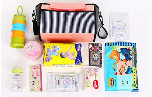 Tickle Tums Pram Stroller Organiser,pram Diaper Bag,Small Diaper Bag for Baby -Universal Fit Adjustable Interior Compartments Stylish Stroller Accessories and Diaper Bag (Pastel Peach) 5