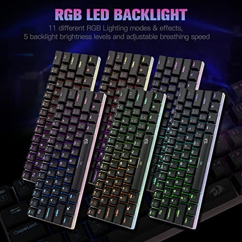 Redragon K605 Alien Giant Mechanical Gaming Keyboard, Super Big 61 Keys & Outemu Blue Switch, RGB LED Backlit Ergonomic Wired Type-C Full Key Conflict Free Anti-Ghosting NKRO Keyboard 4