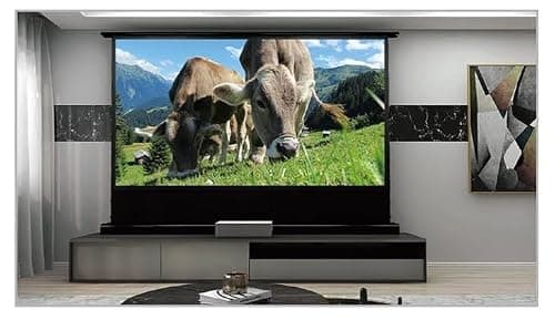 TONO SYSTEMS Floor Rising Motorized Projector Screen | ALR Fabric | UST Compatible | Premium Electric Screen(120 Inch, Black) 5