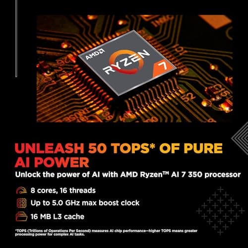 HP Omen, AMD Ryzen AI 7 350, 8GB RTX 5050, 24GB DDR5(Upgradeable) 1TB SSD, 165Hz, 2k WUXGA, 3ms, 400 nits, 16'(40.6cm) Win11, M365* Office24, Black, 2.44kg, ap0165AX, RGB, AI Gaming Laptop 2