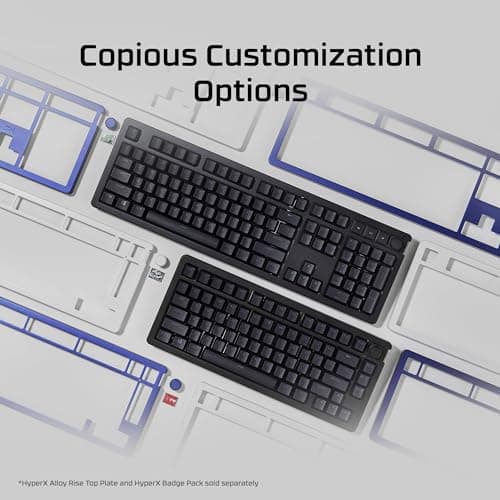 HyperX Alloy Rise – Hot-Swappable Mechanical Gaming Keyboard, PC, Ambient Light Sensor, Gasket Mounted, HyperX Linear Switches 2