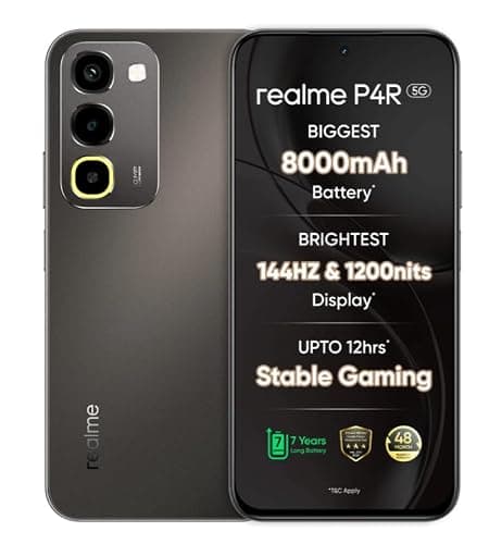realme P4R 5G Smartphone, Titanium Glare, 8000mAh Battery, 144Hz Display, 6 GB RAM, 128 GB