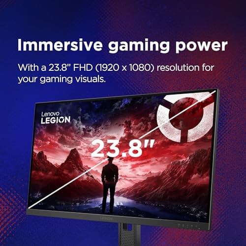 Lenovo Legion 24-10, 24 Inch IPS Full HD Gaming Monitor, 240Hz, 0.5ms, AMD FreeSyn Premium, NVIDIA G-Sync, 99% sRGB, Eyesafe, Dual HDMI, Display Port, Tilt, Swivel, Pivot, Height Adjust, Black 5