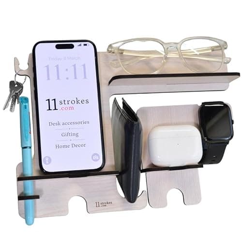 11 Strokes multipurpose organizer with mobile stand for desk, pen stand and Calendar 2025 | Office Table Accessories I Gift for man & woman I Stationary Organizers box Office decor items
