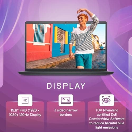 Dell 15, AMD Ryzen 3 7320U Processor (8GB RAM / 512GB SSD/Windows 11 + Office H&S 2024 + M365 / 15.6"(39.62 Cm) FHD Display / 12 Month Mcafee/Black Color/ 1.63 Kg/Thin & Light Laptop 3