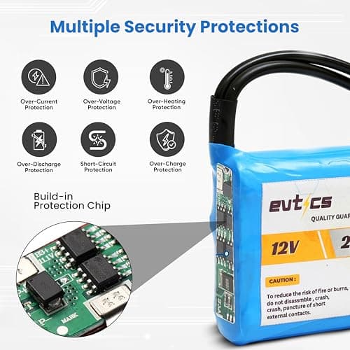 Evtics® 12V Li-ion Battery Pack 2600mAh 3S 18650 Rechargeable Lithium-ion Battery (11.1V–12.6V) for Power Banks IoT Devices Bluetooth Speakers Robotics & Industrial Applications 4