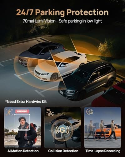 70mai 4K T800 3 Channel Dash Cam, Dash Cam Front and Rear Inside(2160P+2160P+1080P), STARVIS 2 IMX678, HDR Night Vision, WiFi 6, ADAS, Super-Capacitor, 24H Parking Mode, Upto 512GB Supported 5