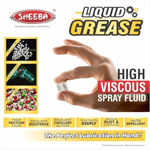 SHEEBA Liquid Grease Spray I High Viscous I Lubricates I Frees Sticky Mechanism I Reduces Squeaky Noise I Long Lasting Protection from Rust and Corrosion - 500mL Pack. 3