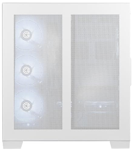 Circle Defender ZX7 Mid-Tower Gaming Cabinet - White | Supports ATX, M-ATX, ITX | Reverse Connector Motherboard Compatible | 3X Front, 3X Bottom, 1X Rear 120MM ARGB Fans with Infinity Mirror 4