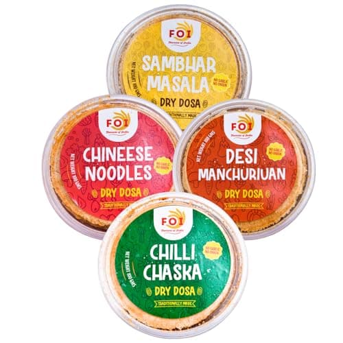 FOI Flavours of India Delicious Crispy & Crunchy Dry Dosa Khakra, Healthy Ready to Eat | Gluten Free Instant Snacks | All Time Favourite Indian Snacks (Combo 2)