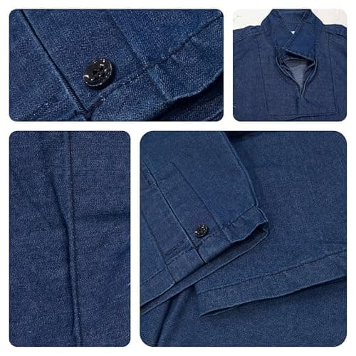 GRECIILOOKS Blue Shirt for Man | Denim Shirt for Man | Tshirt | Shirts Men | Classic Collar Denim Cotton Shirt for Men | Casual Relaxed Fit T Shirt with Full Sleeve 4