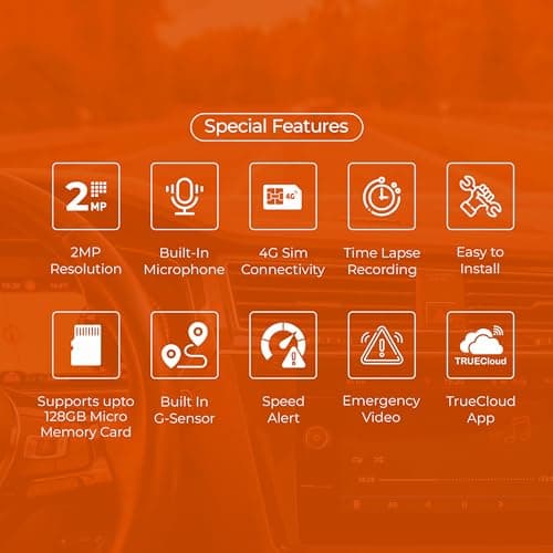 Trueview 4G Dash Camera for Car with Built-in GPS | 2MP Full HD 1080P | Real-Time Remote Monitoring via TrueCloud App | G-Sensor | Time Lapse | Parking Mode | Loop Recording 3