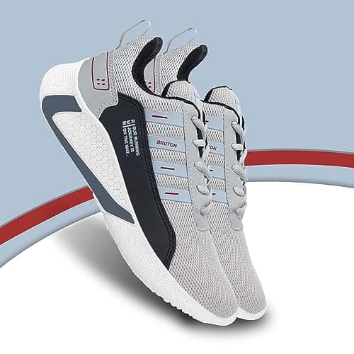 BRUTON Exclusive Trendy, Casual, Sports Shoes for Men, Running Shoes for Men (Black Grey, Size : 10) 3