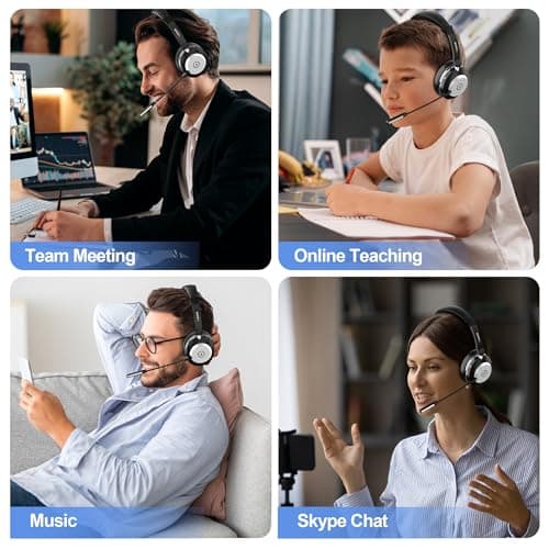 Wantek Mono Bluetooth Headset with Mic for Work, 2.4GHz USB Dongle Wireless Single Ear Computer Headphones with Noise Canceling Microphone, 45H Battery for Mac,Office, Zoom,Call Center 4