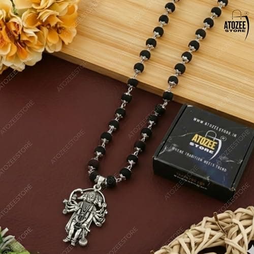 100% Original Karungali Mala with Panchmukhi Hanuman Ji Locket | Lab Certified Black Ebony Wood 54 Beads Mala for Protection, Wealth & Spiritual Healing | Premium Karungali Malai for Men & Women (7mm) 4