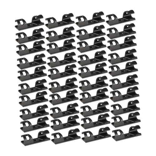 SNAPPSY 100x Cable Clips Organizer Utility Cord Organizer Holders for Indoor Desktop Black 2