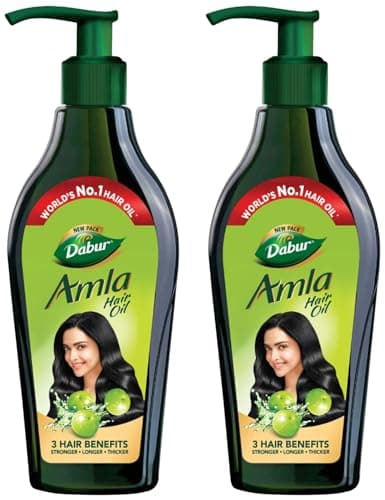 Dabur Amla Hair Oil - 550 ml | For Strong, Long and Thick hair | Nourishes Scalp | Controls Hair Fall, Strengthens Hair & Promotes Hair Growth (Pack of 2)