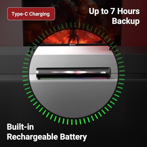 Zebronics Wireless Bluetooth Soundbar, 42 Watts, Upto 7h Playback, Dual 57mm Drivers, Dual Passive Radiators, TWS, Call Function, Type-C Charging, USB, AUX (Vita Bar 301) 4