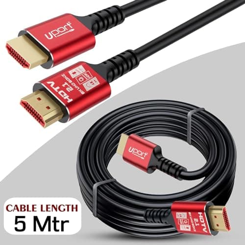 Storite 8K High Speed HDMI 2.1 Cable with Ethernet - 5 Meter UHD Resolution 8k@60Hz,4K@120Hz, 48 Gbps Fast Transmission for Video and Sound Quality, eARC, 3D, Compatible with HDMI Enabled Devices 2