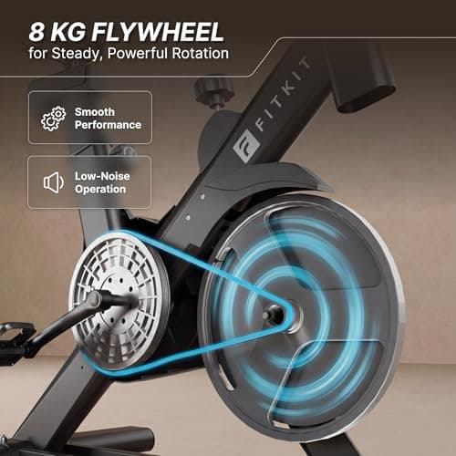 Fitkit by Cult FK8001 Spin Bike with 8Kg Flywheel, LCD display, Adjustable Brake Pad Resistance with Belt Drive System for Fitness at Home Workouts | Max Weight : 130 kg (Black) 4