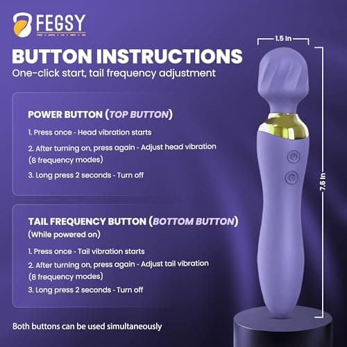 FEGSY Dual Heads Massager Machine for Pain Relief, Rechargeable Wireless Body Massager with Medical Grade Silicone (Purple) 4