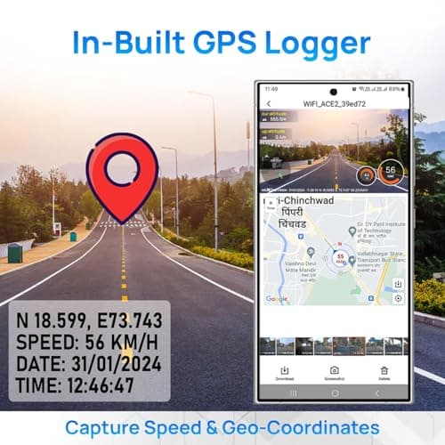NEXDIGITRON ACE 2 Car Dash Camera with in-Built GPS Logger, Native 2K 1440P, Intuitive Screen, Voice Control, Super-Capacitor, Made in India, Optional Parking Mode, Upto 256GB Supported 4