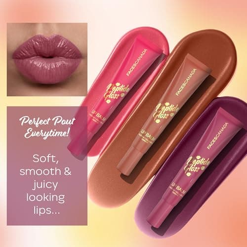 FACES CANADA Peptide Gloss Lip Balm - Cherry Charm 03, 10 ml | Tinted Lip Balm | Deeply Nourishing | Lightweight | Soft & Smooth Finish | Overnight Lip Treatment | With Butters & Hyaluronic Acid Infus 2