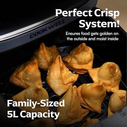 Cookwell Air Fryer - 5L With See Through Window - 1400W (Grey & Black) 6