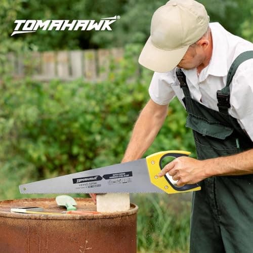 TOMAHAWK® Heavy-Duty Handsaw | T738 24-inch Sharp Blade for Precision Cutting | Ergonomic Handle | Ideal for Woodworking, DIY Projects, and Construction | Durable & Efficient Hand Saw Tool 4