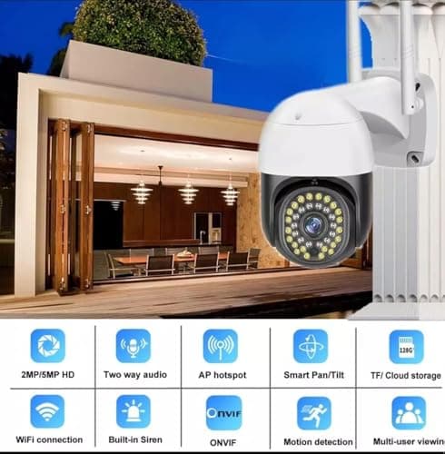 Guard Well 4MP WiFi PTZ Security Camera for Home Outdoor | Full HD | 360° Rotation | Color Night Vision | Motion Detection | Two Way Audio | Wireless Home CCTV with Mobile App V380 Pro (Black Dome) 3