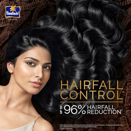 Parachute Advansed Protein Shampoo with Coconut Milk & Shikakai | Up to 96% Hair Fall Reduction & up to 23X Hair Fall Control | Protein Lock Technology | Paraben free | For Men & Women | 340ml 4