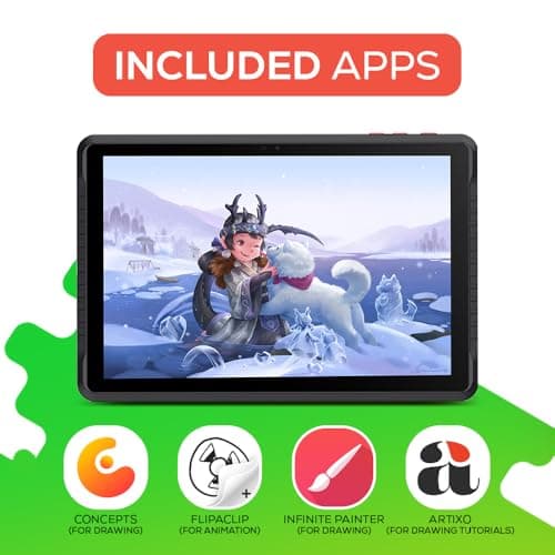 PicassoTab A10 Drawing Tablet • No Computer Needed • 10-inch Screen • Drawing Apps & Tutorials • Stylus • Standalone • Best Gift for Graphic Artists • A10 4