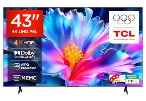 TCL 108 cm (43 inches) 4K Ultra HD Smart LED Google TV 43P6L