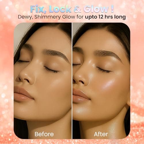 FACES CANADA Ultime Pro Strobe Makeup Fixer Mini - Rose Gold, 50 ml | 12HR Long Lasting Makeup Setting Spray | Dewy Shimmery Glow Finish | Hydrating, Non-Sticky | Waterproof, Transferproof & Alcohol-F 2