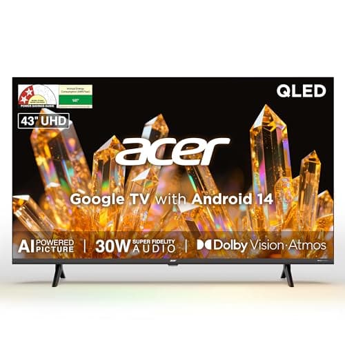 Acer 108 cm (43 inches) Ultra V Series 4K Ultra HD Smart QLED Google TV AR43QDVGU2875BD