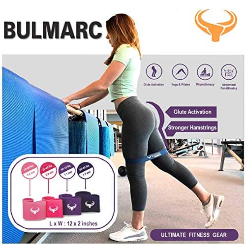 BULMARC Resistance Band Loop Set of 4 – Exercise Bands with 30+ Exercise Guide & Carry Bag for Squats, Hips, Legs, Butt, Glutes & Home Workouts 3